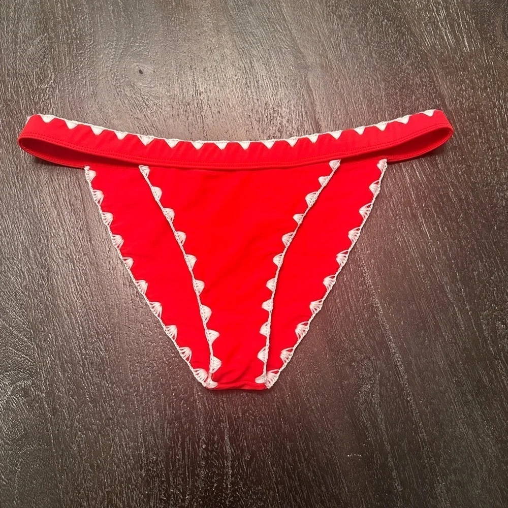 Lovers And Friends‎ Adrift Swim Bikini Bottom in Fiery Red Sz M - Picture 3 of 5